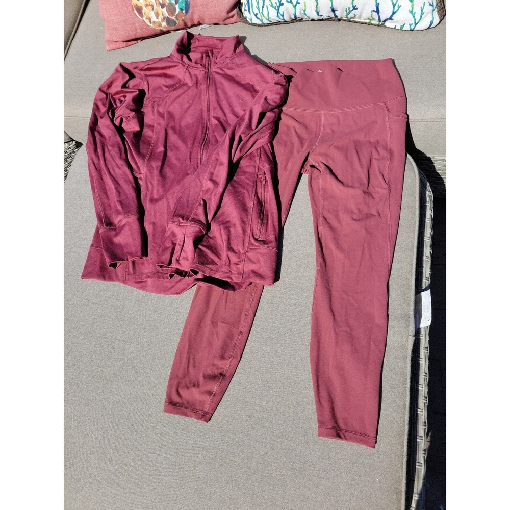 Reebok Women's Sz L Athletic Yoga Wear Stretch Suit Set Jacket & Pants